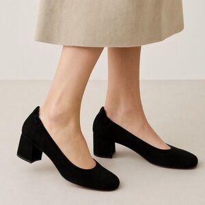 Elegant Black Women's Block Heel Shoes